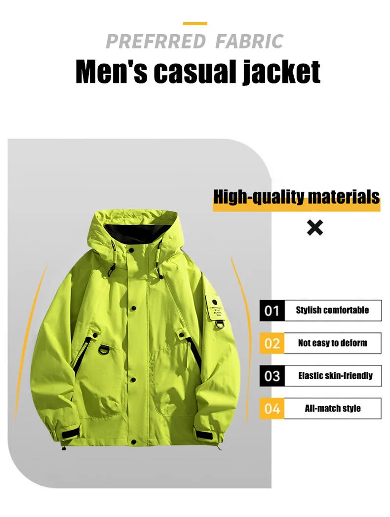 Men Women Waterproof Hiking Jacket Windproof Camping Windbreakers Oilproof Fishing Trekking Jacket Autumn Spring Sport Rain Coat