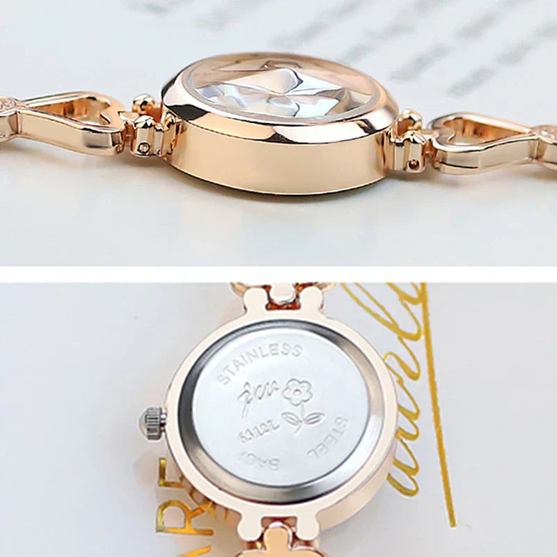 Women Bracelet Watch Exquisite Silver Rose Gold Ladies Luxury Wristwatches Rhinestone Simple Fashion Female Quartz Relogio Clock