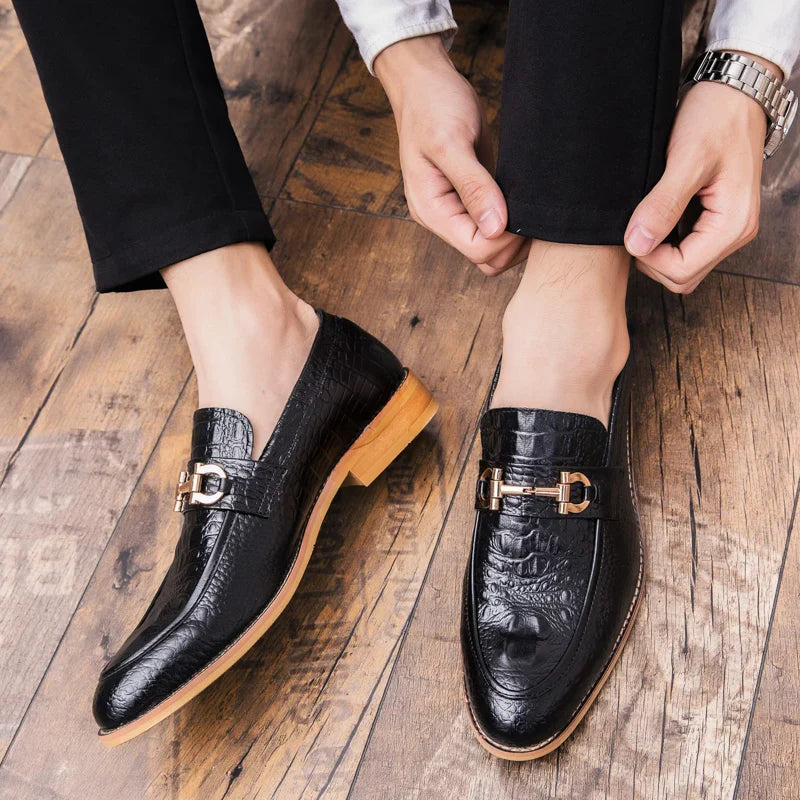 Trend Social Leather Shoes Men Wedding Party Office Leather Men's Dress Shoes  Classic Casual Business Shoes For Men Loafers