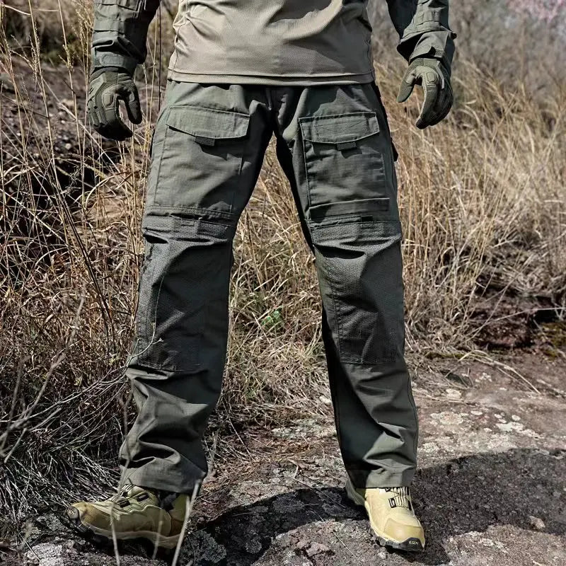 Men Military Tactics Pants Quick Dry Tactical Cargo Pants Wear-Resistant Multi-Pocket Men's Trousers Loose Combat Work Pant Male