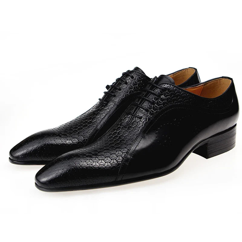 High Quality Formal Genuine Leather Shoes Men's Evening Wedding Comfortable Footwear Side Carving Shoes Black Brown Brogue