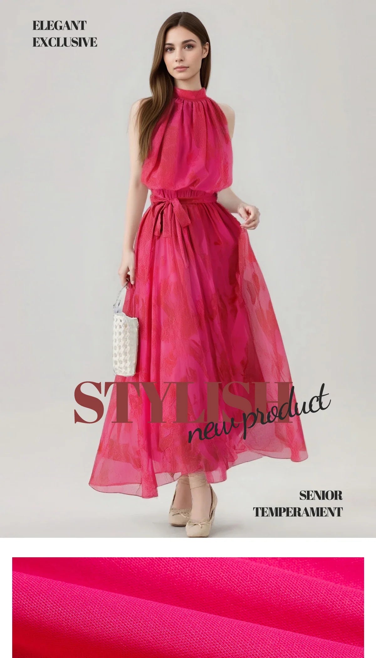 2025  Women Dress Classic Sleeveless Neckband High Collar Dress Casual Sexy Party Dress New Elegance  Female Dress