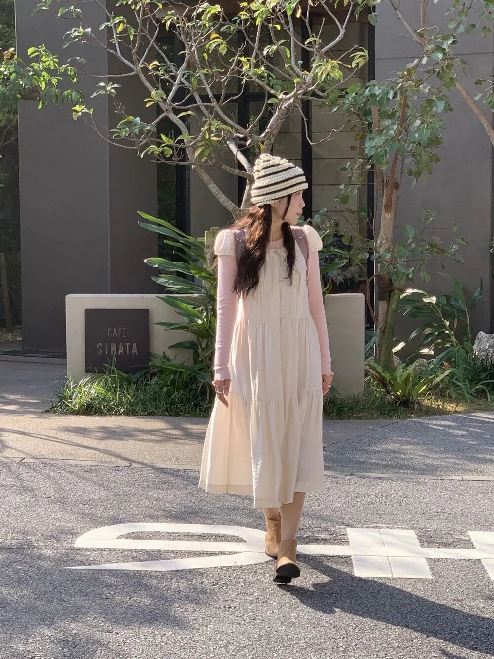 Spring 2025 Chic A-Line Dr Korean Sle Long Svel Women's Faionable Gown Ele Personali Commute Suitable Dr