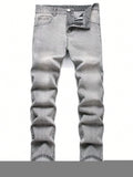1pc Men's Slim Denim Pants, New Trend Party Street Style, Pocket Jeans, Suitable for Daily Wear for Couples in All Seasons