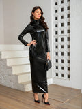 Women Sexy Plus Size PU Dresses Faux Leather Dress Hot Sell