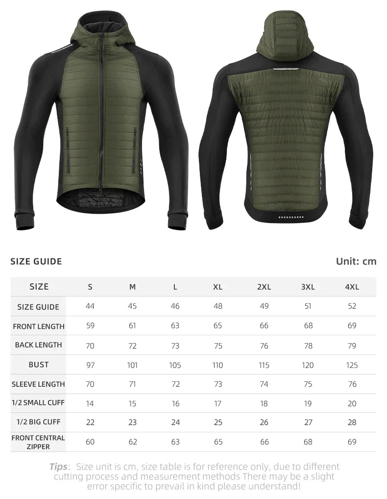 Winter Thermal Fleece Cycling Jersey Men's Ultralight Down Jacket MTB Road Bicycle Clothing Long Sleeve Ciclismo Coat