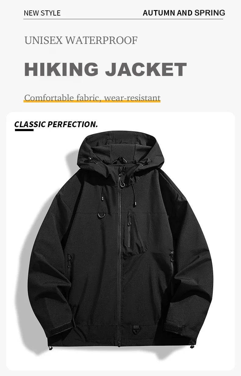 Men Women Waterproof Hiking Jacket Trekking Camping Mountaineering Windbreaker Unisex Outdoor Sport Windproof Rain Coat
