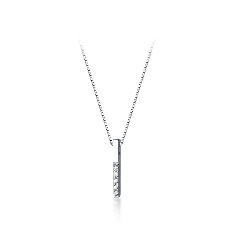 Twinkling Zircon Geometric Rectangle 925 Sterling Silver Pendant for Women Adjustable Necklace Korea Style Fine Jewelry