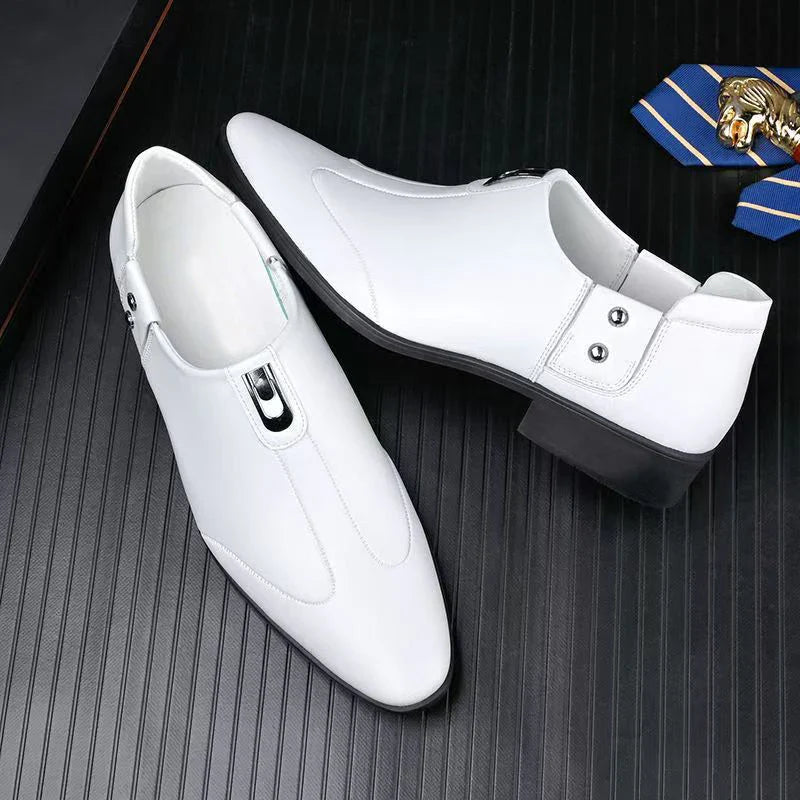 Summer Men's Breathable Mesh Casual Fashion Black/White Leather Board Shoes Comfortable Insole Suitable for Business Occasions