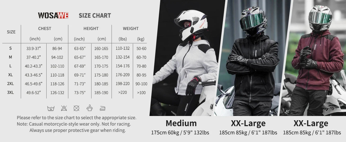 Men Motorcycle Hoodie Shirt Motorcycle Winter Warm Jacket Riding Casual Motorcycle Riding Clothes