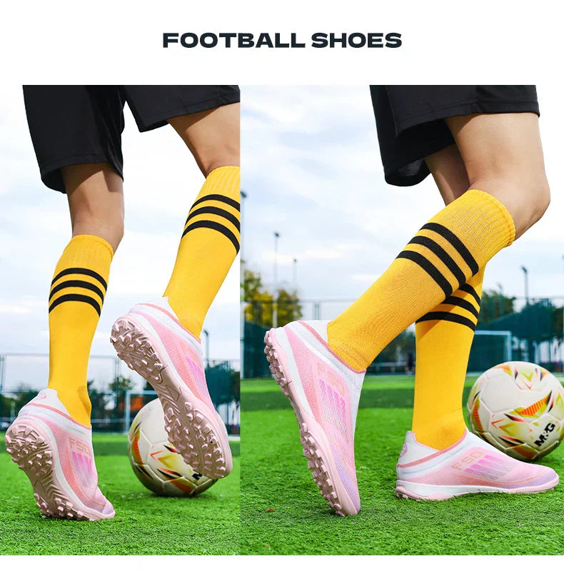 Men Football Boots Long Spikes Match Futsal Soccer Shoes Training TF Ultralight Indoor Sneakers Breathable Cleats Drop Shipping