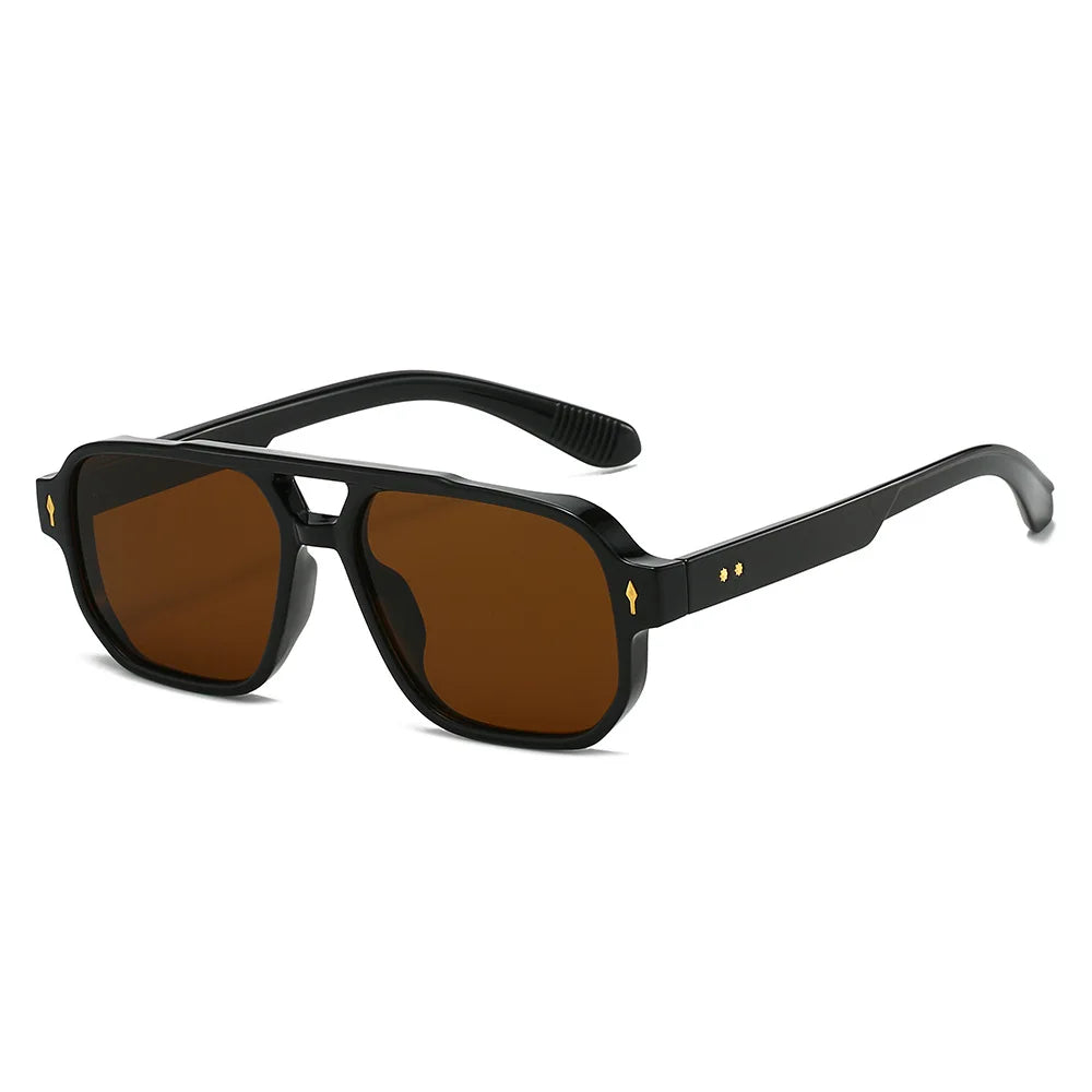 Fashion Square Sunglasses Women Men Driving Rivets Arrow Decoration Casual Travel Suitable for All Sun Glasses Uv400