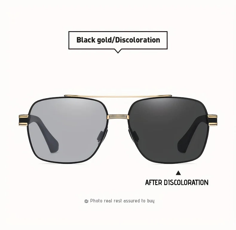 Design Square Polarized Sunglasses Man Photochromic Sun Glasses Woman Anti-glare Driving Goggles Oculos zonnebril heren