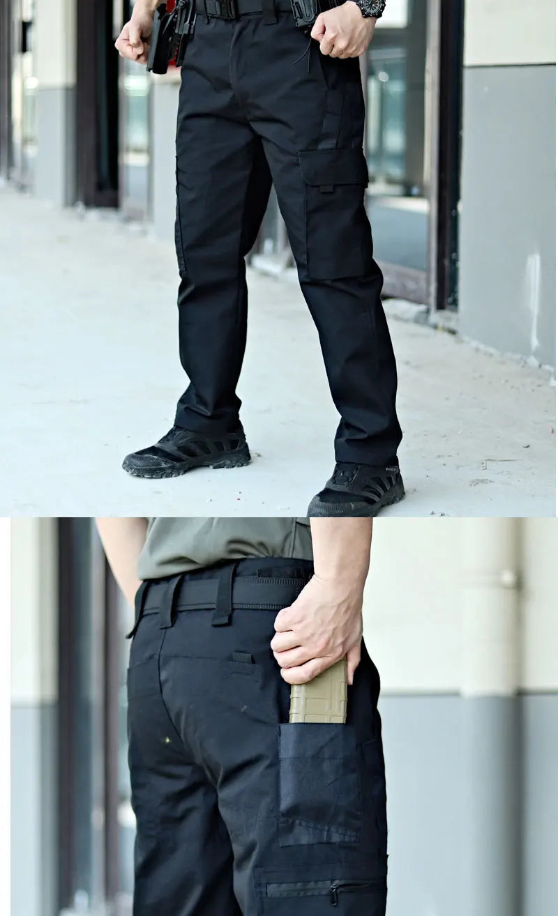 Outdoor Tactical Pants Men Casual Cargo Trousers Multi-pocket Waterproof Pant Autumn Spring Outdoor Workwear Hiking Trousers