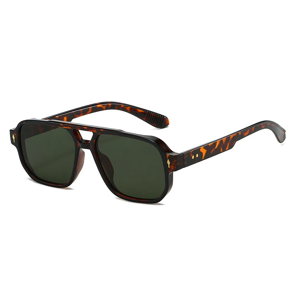 Fashion Square Sunglasses Women Men Driving Rivets Arrow Decoration Casual Travel Suitable for All Sun Glasses Uv400