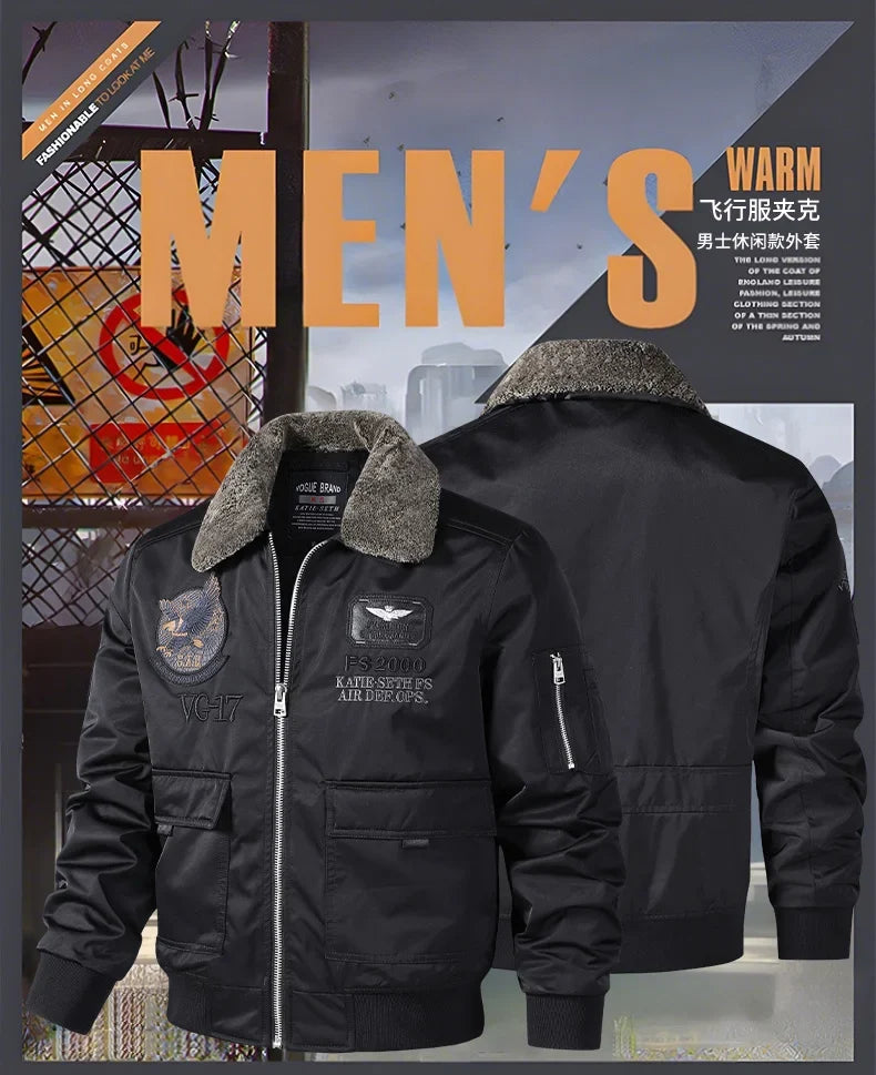 men's autumn winter thickened baseball uniform trendy coat Men's military fan jacket men MA-1 american overalls pilot jacket