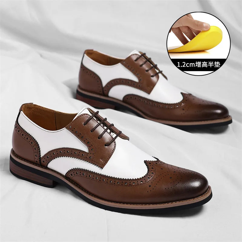 2026 New Brocker-carved Derby Men's Shoes Spring Summer New Business Formal Casual Shoes Male Fashion Big Size Leather Shoe Man