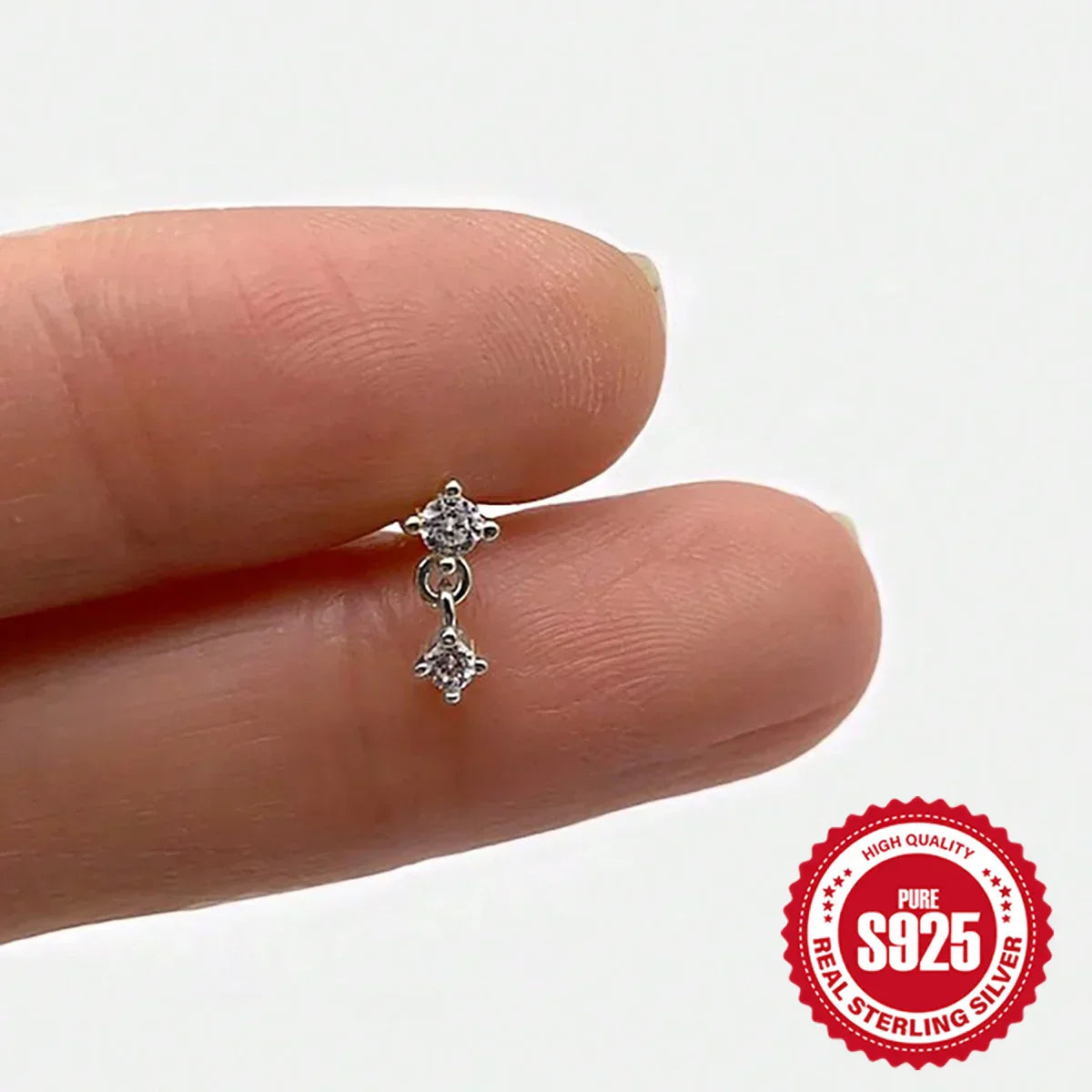 Heart Round Ball Flat Helix Piercing Earring 925 Sterling Silver Ear Studs Geometric Zircon Exquisite Trinket Studs Aretes