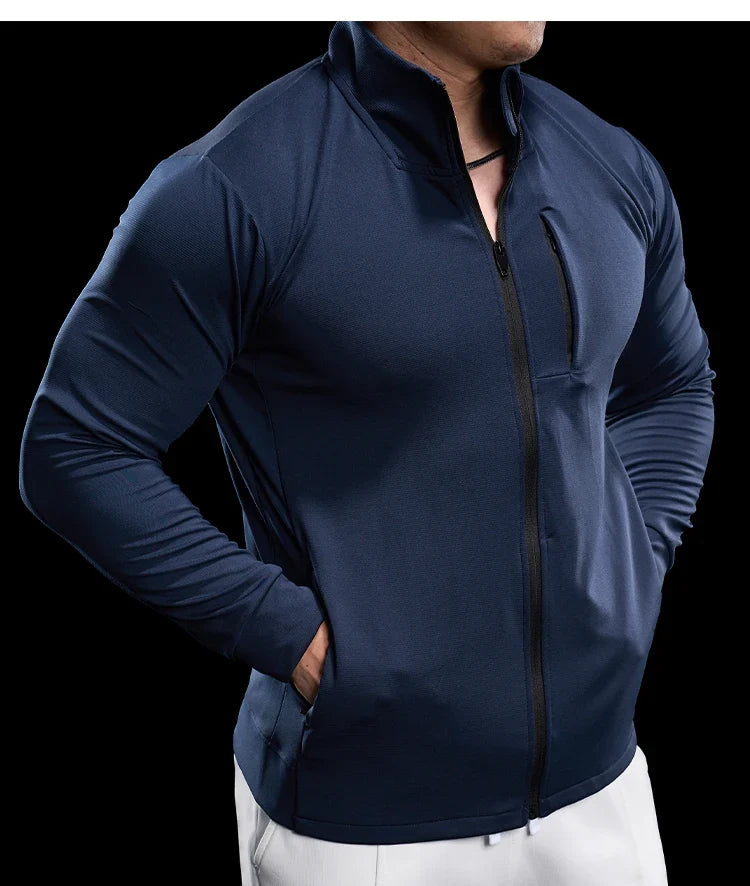 Men Running Jackets Gym Zipper Sport Jacke Jogging Training Quick-drying Fitness Sweatshirt Outdoor Casual Running Sportswear