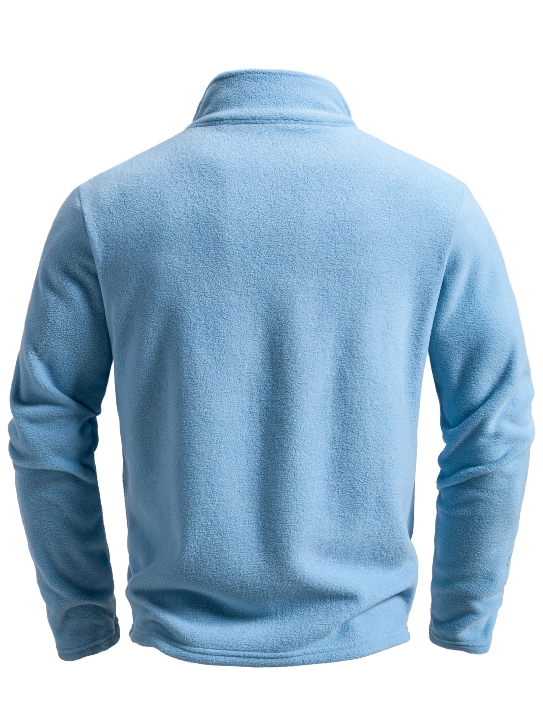Men's Spring and Autumn Solid Color Fleece Warm Top, Comfortable Zippered Cardigan for Men's Outdoor Leisure