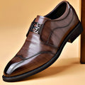 Luxury Party Shoes for Men Slip on Formal Dress Shoes for Men Pointed Toe Black PU Leather Casual Business Shoes Office Wedding