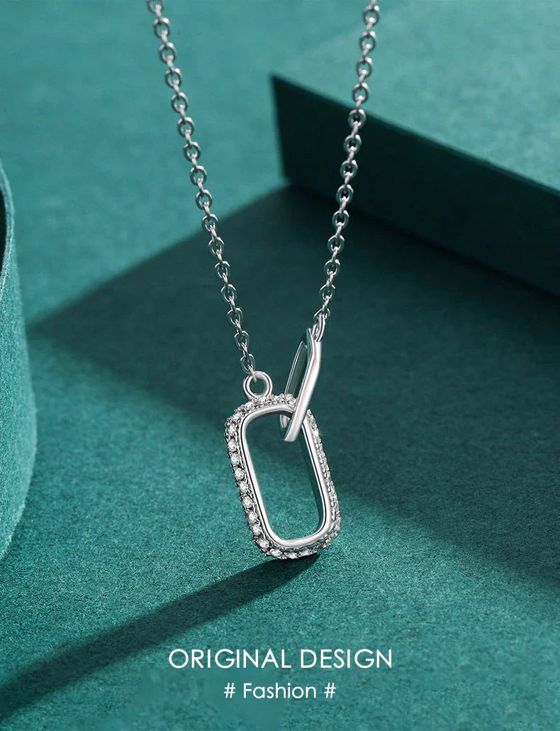 Romantic Lock Design Sparkling Clear CZ Necklace 925 Sterling Silver Chain Necklace For Women Fine Jewelry Wedding Gift