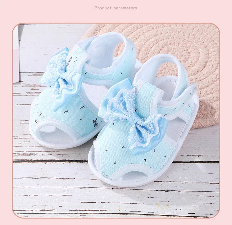 New Children Summer Clogs 0-18M Newborn Infant Baby Girl Princess Bowknot Sandal Sneakers Toddler Soft Crib Walkers Casual Shoes