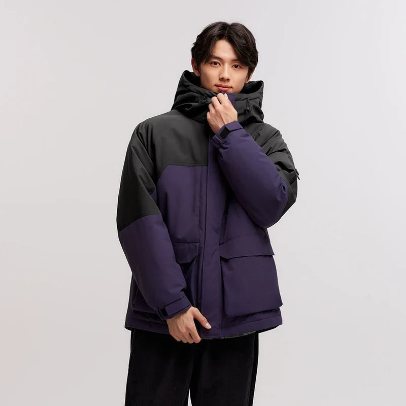 Down Jacket Men 2026 New Winter Couple Windproof Wear-Resistant and Warm Outdoor Contrasting Colors Outerwear