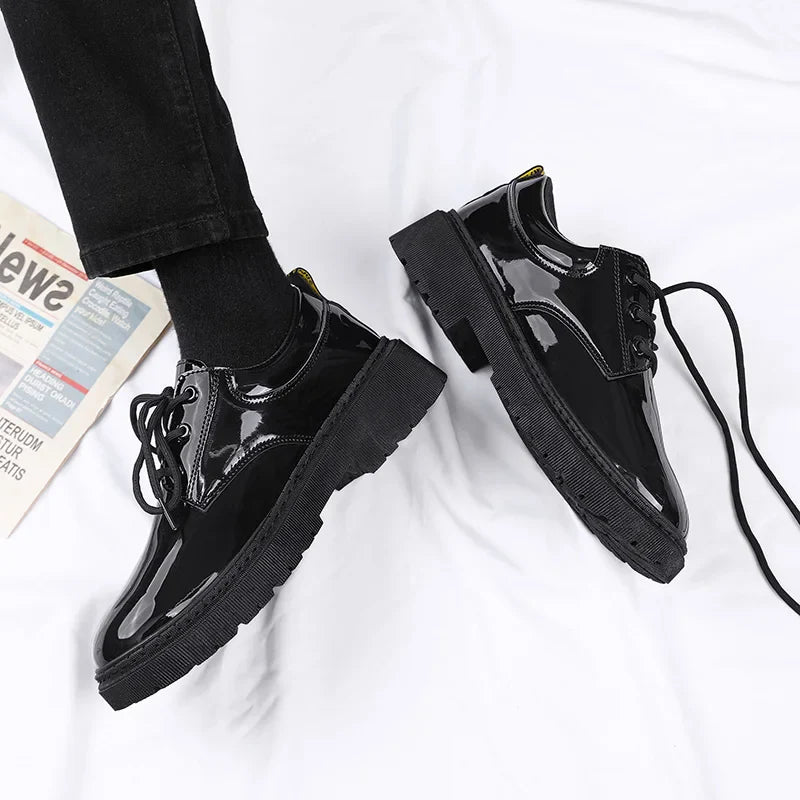 Men's Formal Dress Shoes – Classic Lace-Up Faux Leather Office Shoes for Business & Events