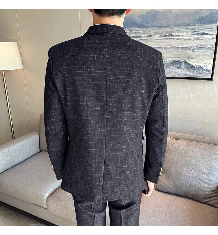 Traje De Boda De Alta Calidad Para Hombre, Traje Profesional De Negocios A La Moda, Chaleco Y Pantalones, Conjunto De 3/2 Piezas