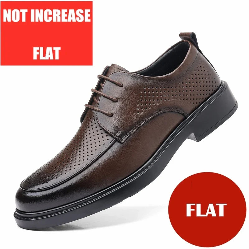 Big Size Elevator Shoes Men Leather Shoes Height Increasing Shoes For Man Increase Insole 6-8CM Invisible Heightening Lift Shoes