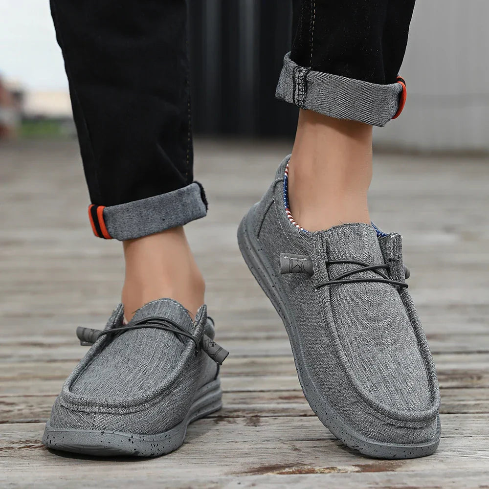 Plus Size Men's Solid Color Breathable Slip On Classic Loafer Shoes Comfy Casual Durable Lightweight Walking Shoes
