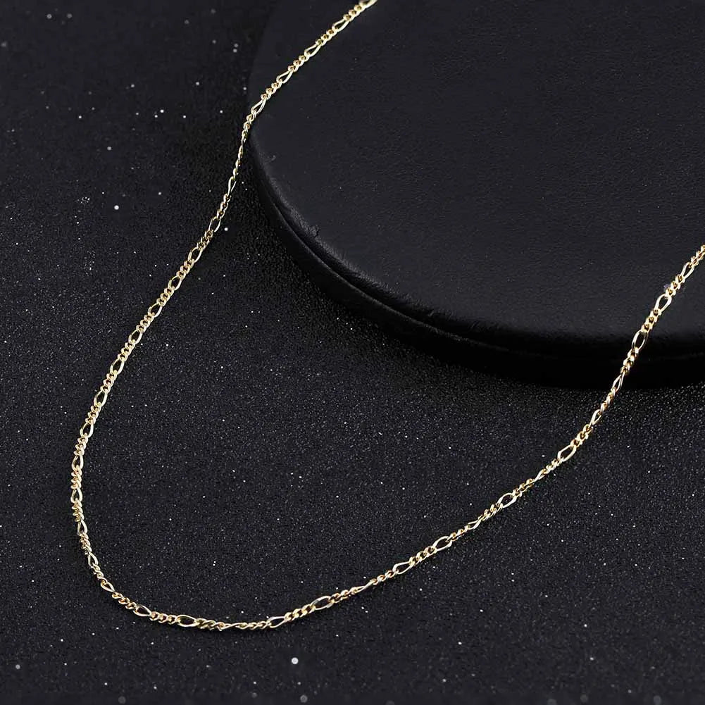 Trend 925 Sterling Silver 1.7mm 16-24 Inch Figaro Chain Necklace Figaro Link Chain Collares Minimalism Jewelry SC27