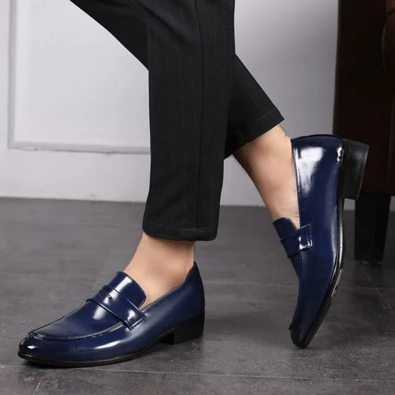 Business Pointed Toe Men's Formal Loafers Shoes Spring Autumn New Legitimate Leather Footwear Cheap Clearance Social Shoe Male