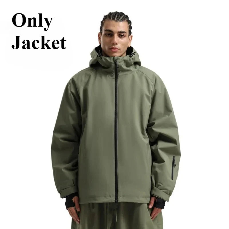 SNOW Winter Ski Jacket Men Waterproof Insulated Snow Tops Super Loose Snowboard Clothes Breathable Windproof Skiing Hoodies
