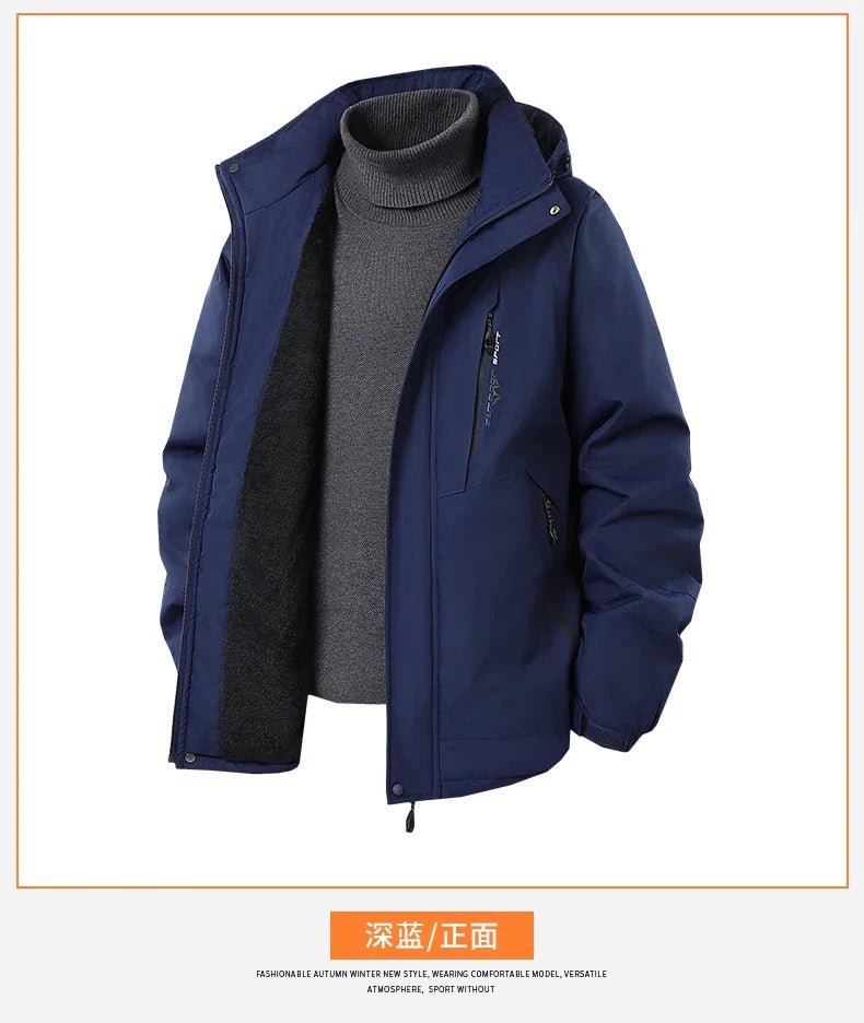 Large Size 8XL Winter Jacket Men Hooded Jumper Windbreaker Male Waterproof Windproof Warm Fleece Big Plus Thermal Outdoor Coat
