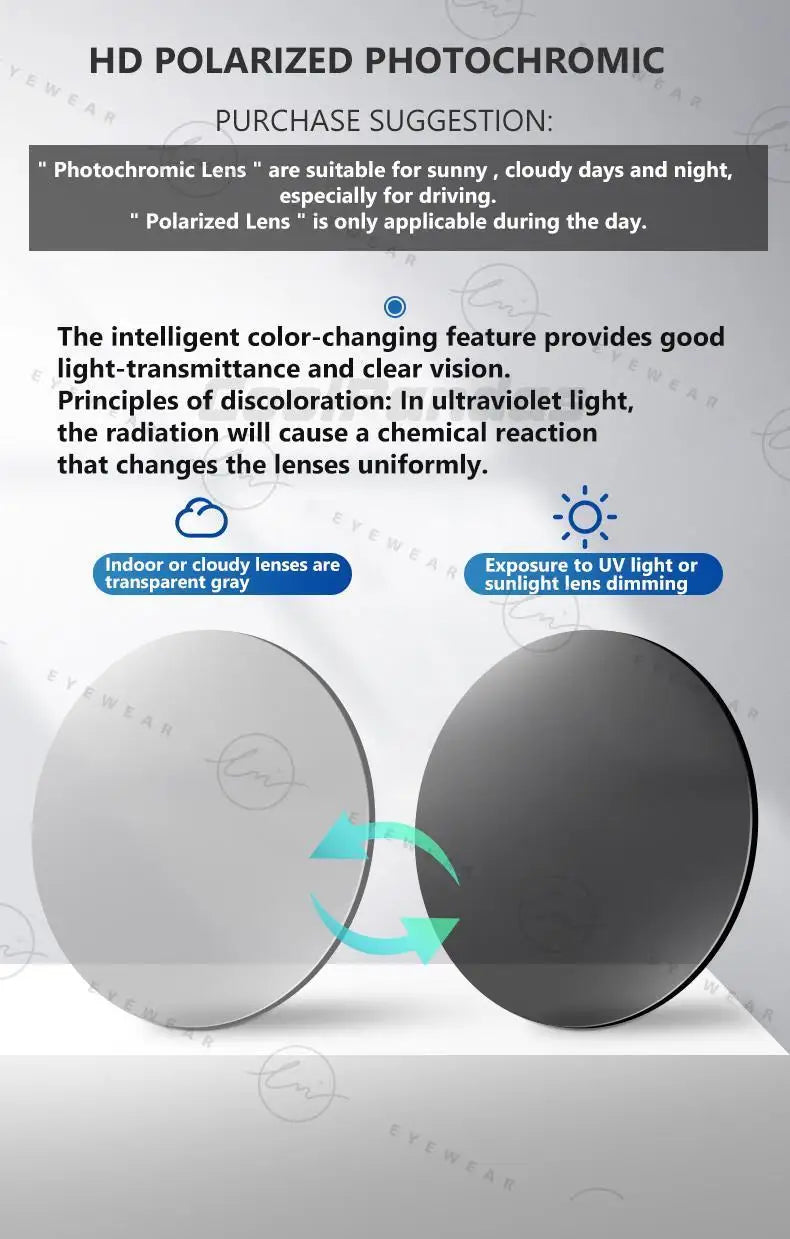 Classic Photochromic Sunglasses Polarized Man Day Night Vison Glasses Woman Chameleon Lens For Driving Goggles Male