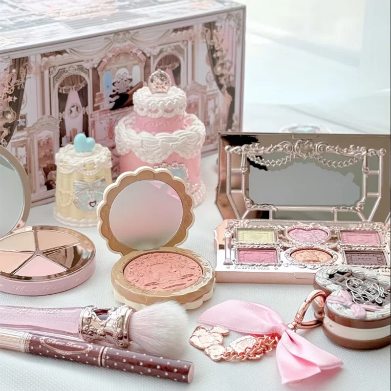 Flower Knows Makeup Set Sweetie Bear Gift Kit Setting Powder Long Lasting Concealer Palette Matte Blush Lipstick Pressed Powder
