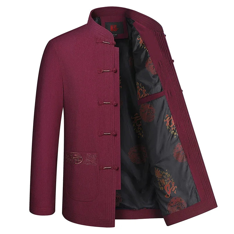 Spring and Autumn New Middle-aged and Elderly Men Father Tang Jacket Chinese Style Hanfu National Wind Grandpa Coat Jacket