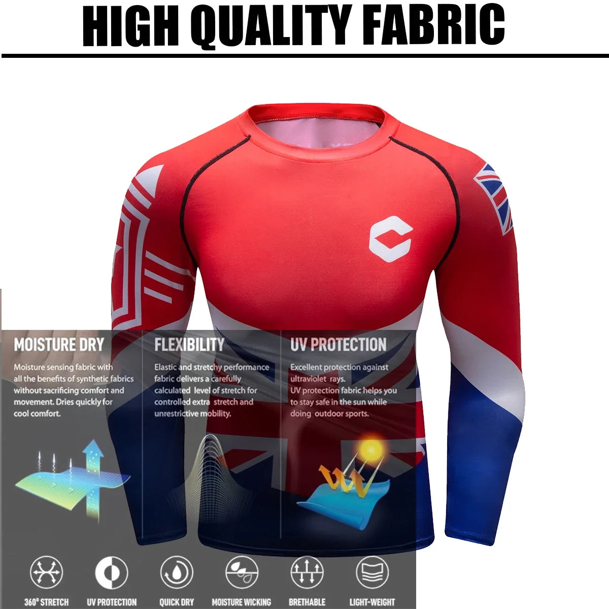 Men Sun Ptotection Fabric Gym Fitness long Sleeve Rashguard Spandex Quickly Dry jiu jitsu No Gi Rash Guard Bjj Grappling Shirts