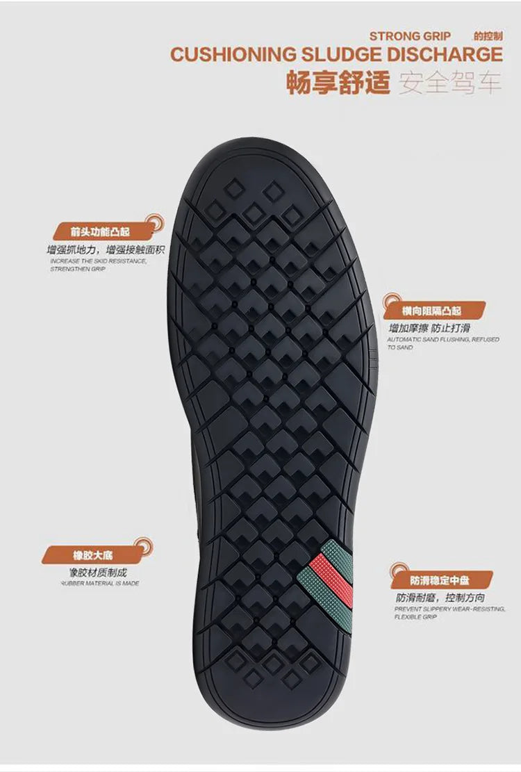 2026 New Solid Color Business Casual Shoes for Men Spring Autumn Soft Leather Shoes Male Fashion Light Driving Shoes Man