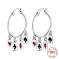 2026 925 Sterling Silver Earrings Charm Poker Suit Tassel Earrings Jewelry Making For Classic Bracelet Ladies DIY Holiday Gifts