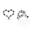 2mm Heart Full Moissanite Diamond Stud Earrings for Women 925 Sterling Silver Plated 18k Gold White Ear Studs Fine Jewelry