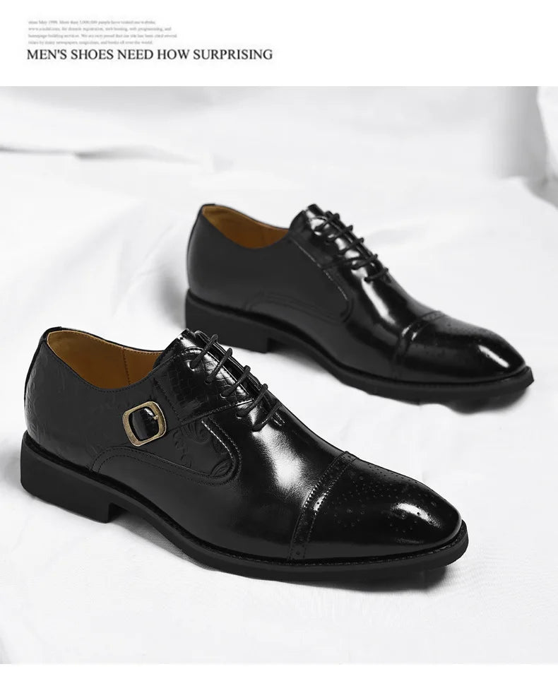 Men's Big Size Leather Shoes Spring Autumn Formal Business Office Wedding Dress Shoes for Man New Designer Business Shoe Man