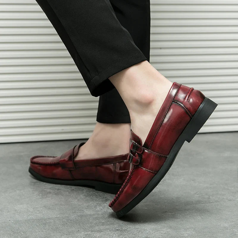 Business men's loafers Comfortable flat bottomed Elegant gentleman style Daily work Outdoor leisure street 38-46 leather shoes