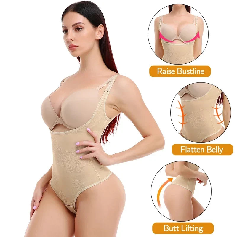 Women Shapewear Bodysuit New Tummy Control Shapewear Waist Trainer Thong Body Shaper Colombian Fajas Slimming Underwear