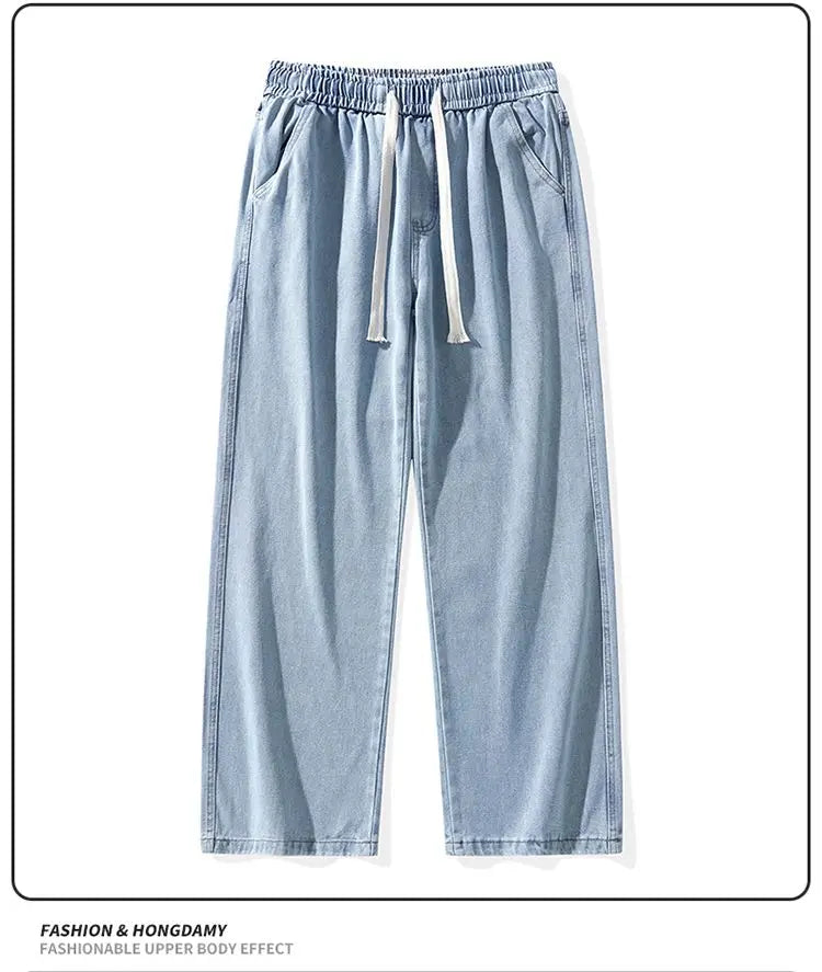 Men's American Style Loose Straight Leg Jeans Vintage Spring Summer New Arrival Drapey Trendy Wide Leg Long Pants