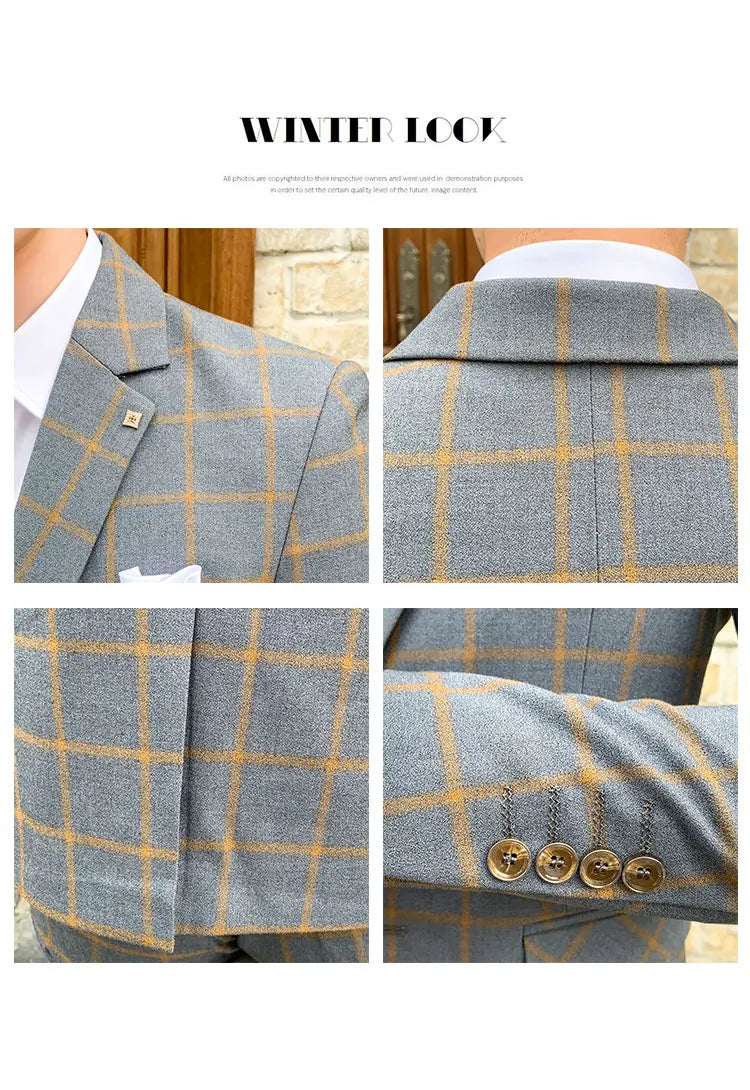 High-Quality Large Size Men's Wedding Suit 5XL S-Fourth Quarter 2024 Fashion Handsome Two-Piece Acetate Set (Suit + Trousers)