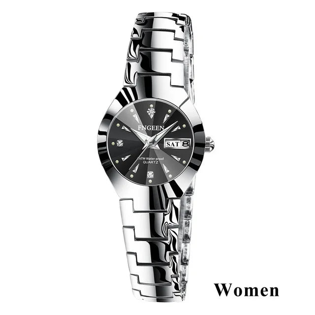 5808 Relogio Feminino Couple Watch Men Quartz watch for Lovers Luxury Womens wristwatch Stainless Steel Waterproof