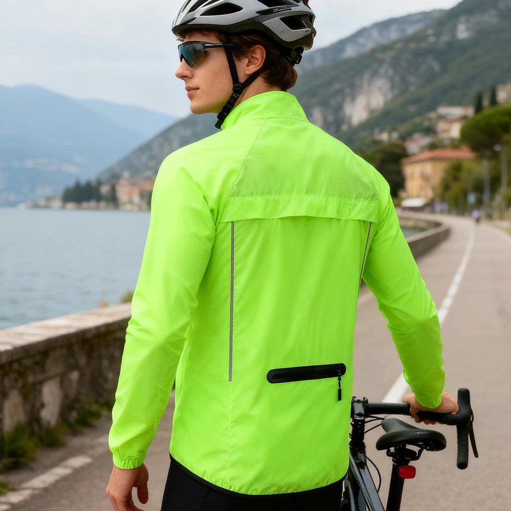 Men's Cycling Windbreaker Ultralight Reflective Windproof Jacket Men MTB Road Bike Wind Coat Long Sleeve Bicycle Clothing